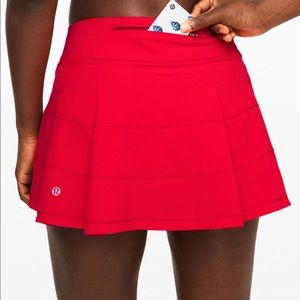 🔥Lululemon RED Pace Rival Skirt regular size 6